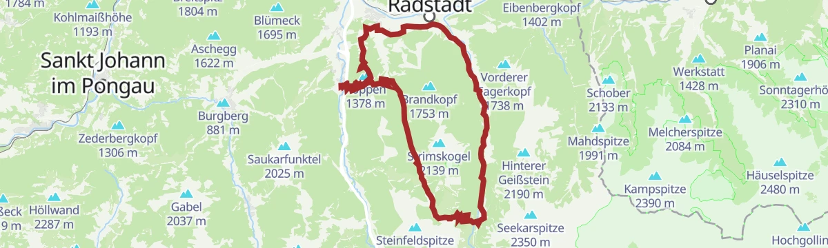 Route map: Zauchensee-Untertauern-Runde SW25